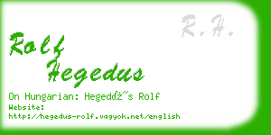 rolf hegedus business card